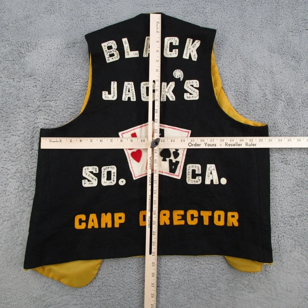 Vintage 1977 Black Jack CB Club Vest Camp Director Southern California Black XL
